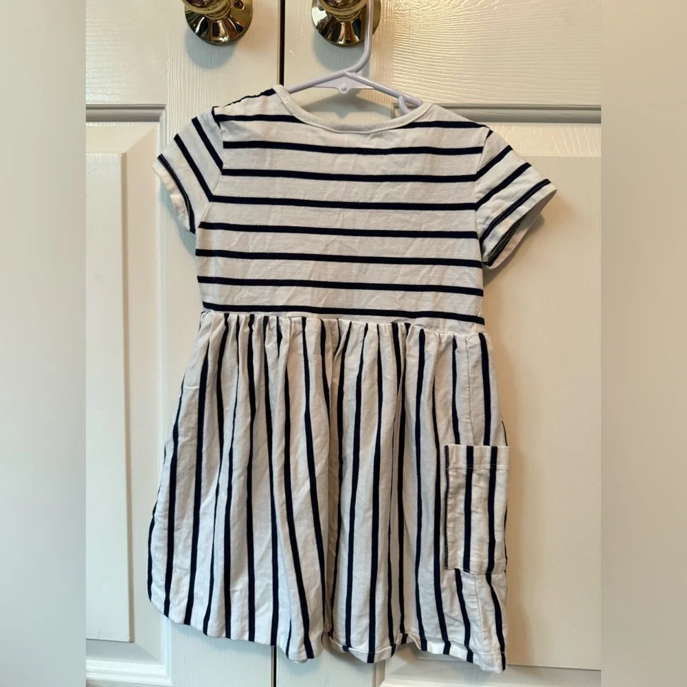 Hanna Andersson Striped Navy and White Kids Dress